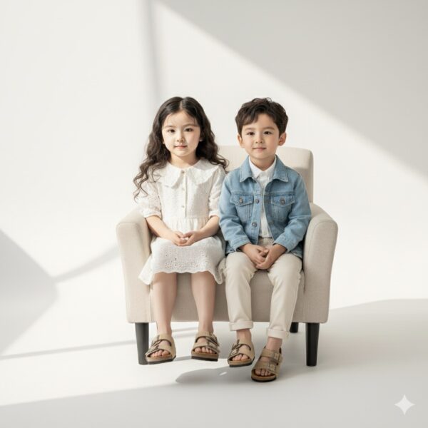 Dép Birken trẻ em Cozy Critter Slides Beige