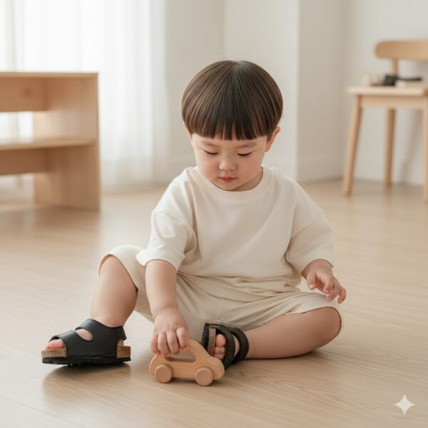 Dép tập đi Birken Baby Care Sandals Black