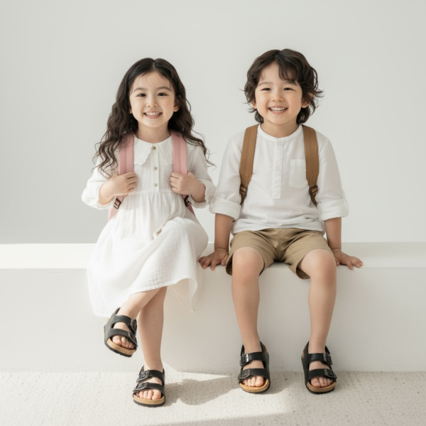 Dép Birken trẻ em Happy Steps Sandals Black